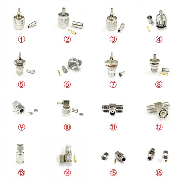 TNC Male Female Plug Jack RF Coax Connector For RG316 RG174 RG58 RG142 Cable Adapter 