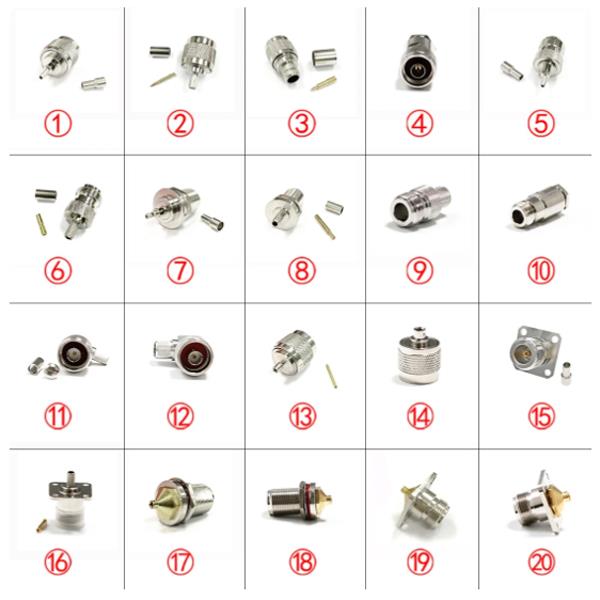 N Type Male Plug Female Jack Straight Right Angle for RG316/RG58/RG402/RG405/RG8 cable 