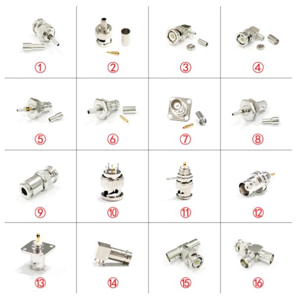 BNC Male Female RF Coax Connector Adapter for RG316 RG58 Cable 